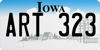 IA license plate ART323