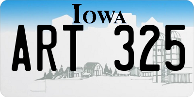 IA license plate ART325