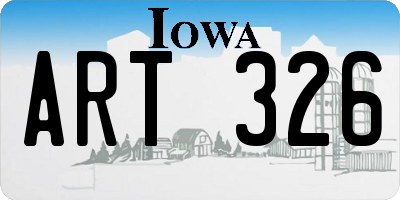 IA license plate ART326