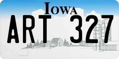 IA license plate ART327