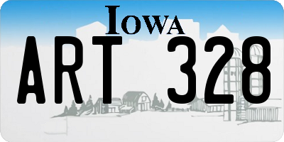 IA license plate ART328