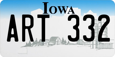 IA license plate ART332