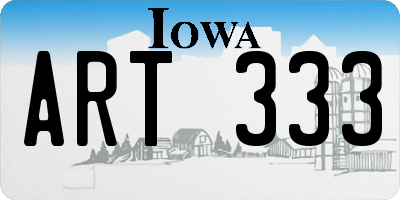 IA license plate ART333