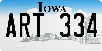 IA license plate ART334