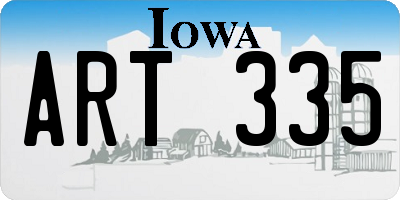 IA license plate ART335