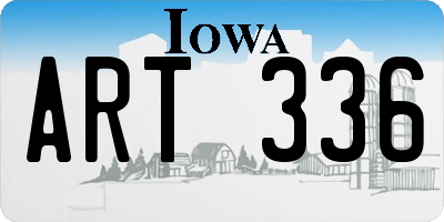 IA license plate ART336