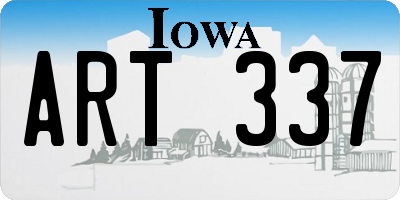 IA license plate ART337