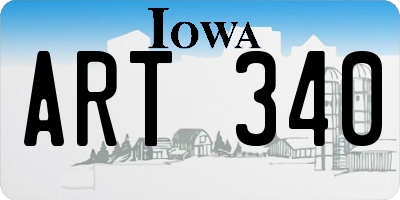 IA license plate ART340