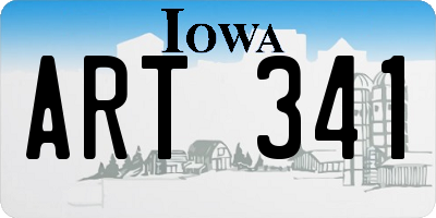 IA license plate ART341