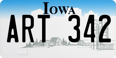 IA license plate ART342