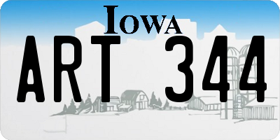IA license plate ART344