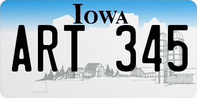 IA license plate ART345