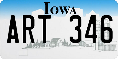 IA license plate ART346