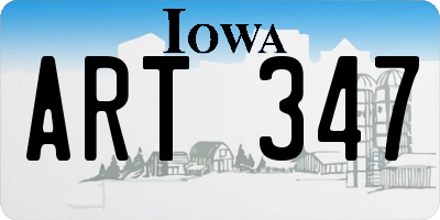 IA license plate ART347