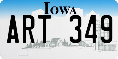 IA license plate ART349