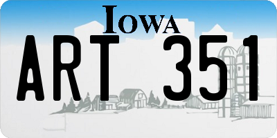 IA license plate ART351