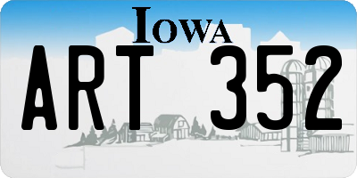 IA license plate ART352