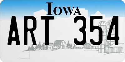 IA license plate ART354