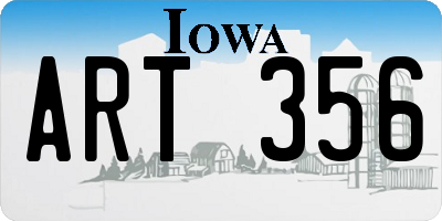 IA license plate ART356