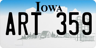 IA license plate ART359
