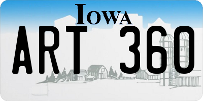 IA license plate ART360