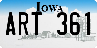 IA license plate ART361