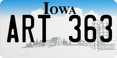 IA license plate ART363
