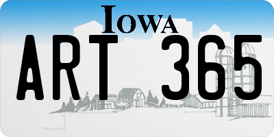 IA license plate ART365