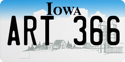 IA license plate ART366