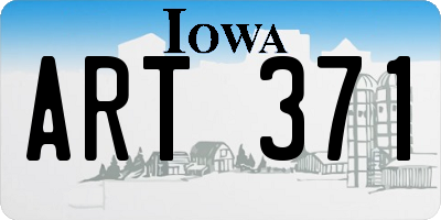 IA license plate ART371