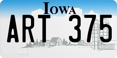 IA license plate ART375