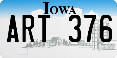 IA license plate ART376