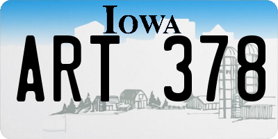 IA license plate ART378