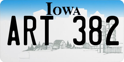 IA license plate ART382