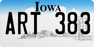 IA license plate ART383
