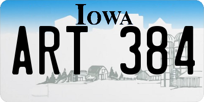 IA license plate ART384
