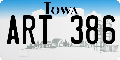 IA license plate ART386