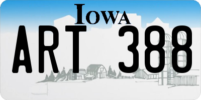 IA license plate ART388