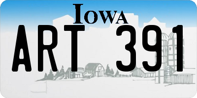 IA license plate ART391