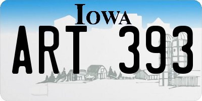 IA license plate ART393
