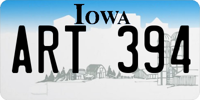 IA license plate ART394