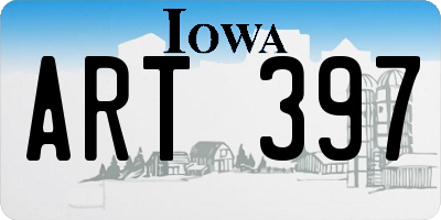 IA license plate ART397