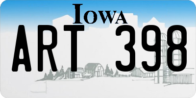 IA license plate ART398