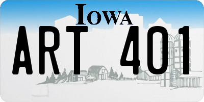 IA license plate ART401