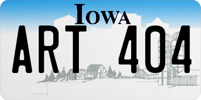 IA license plate ART404