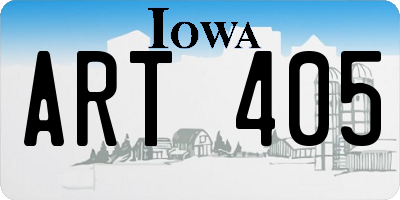 IA license plate ART405