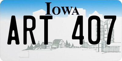 IA license plate ART407