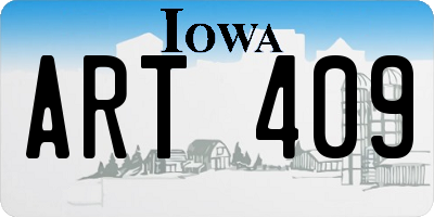 IA license plate ART409