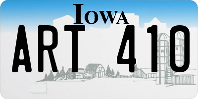 IA license plate ART410