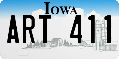 IA license plate ART411
